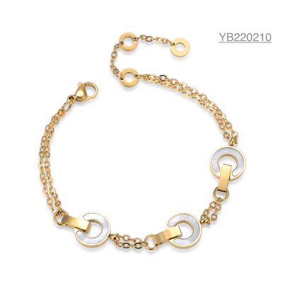 18k gouden roestvrijstalen schelp hanger sieraden witte parelmoer ring hand ketting