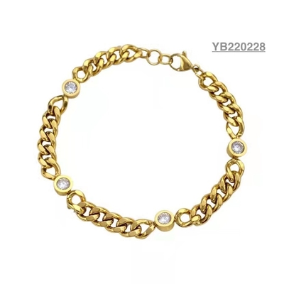 Europese Amerikaanse stijl gouden strass armband Socialite dikke gouden ketting armband