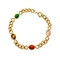 roestvrijstalen sieradenset kleurrijke ovale stenen armband ketting voor dames