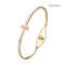 Royal Style T-vormige volledige diamanten armband 14 karaats gouden verstelbare armband
