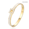 Duurzame 14 karaats gouden strass armband licht luxe vierkante strass armband
