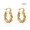 Overdreven oversized K Gold Wave-oorbellen Onregelmatige roestvrijstalen hoepeloorbellen