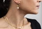Everyday Wear Pearl Hoop Earrings 25 mm roestvrijstalen oorbellen