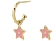 Schattige roze kinderlijke ster hoepel oorbellen 18K gouden roestvrijstalen oorbellen