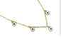 18k gouden schelp hanger sieraden 45cm blauwe duivelsoog kwast hanger ketting
