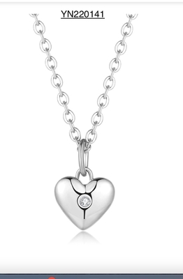 45cm Valentine Heart Pendant Necklace Silver Roestvrij staalhalsband voor Vrouw