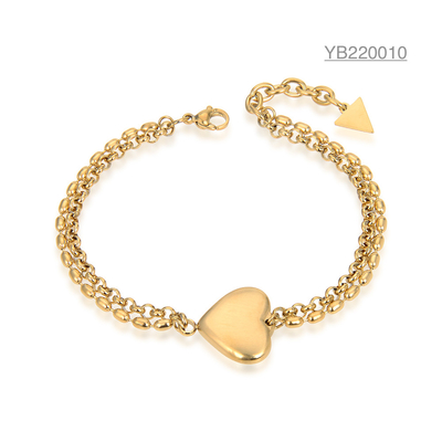 Niche Luxe Merk Sieraden 24k Gouden Hartvorm Armband Valentijnsdag aanwezig