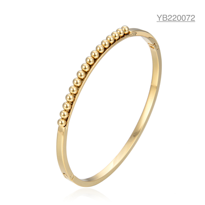 Anti roest fadeless gouden strass armband 16 ronde gouden kralen armbanden