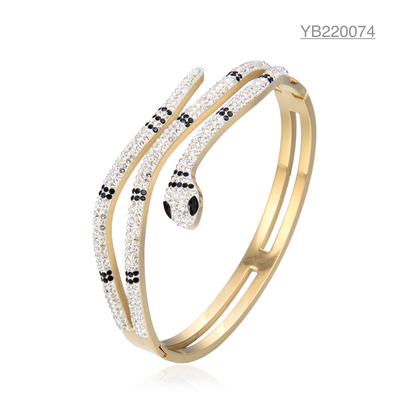 Medusa Snake volledig diamanten armband gepersonaliseerde roestvrijstalen gouden armband