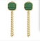 45cm Lang Groen Gem Pendant Earrings Studs 18K Gouden Roestvrij staal