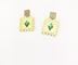 De in Groene Gem Pendant Earrings Long Pendant-Oorringen van het Nagels18k Gouden Roestvrije staal