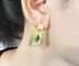 De in Groene Gem Pendant Earrings Long Pendant-Oorringen van het Nagels18k Gouden Roestvrije staal