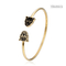 18k gouden roestvrijstalen open armband armband zwart luipaard emaille armbanden