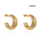 OEM Premium roestvrijstalen gouden oorbellen gevlochten getextureerde metalen oorbellen