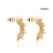 Overdreven roestvrijstalen gouden oorbellen Halve zonnebloem oorknopjes